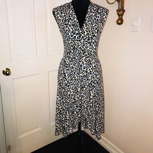 BCBG Cadet Blue Combo Animal Print Dress